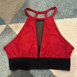High neck sports bra